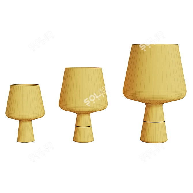 Nordic Glass Cement Table Lamp Set 3D model image 5