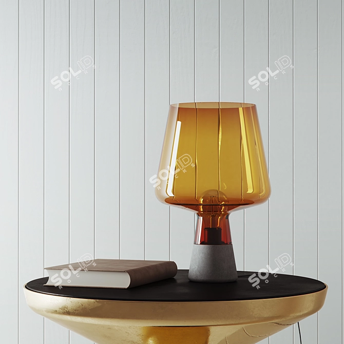 Nordic Glass Cement Table Lamp Set 3D model image 6