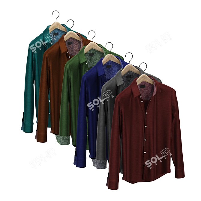 Vibrant Hanger Shirts: High-Quality & Stylish 3D model image 1