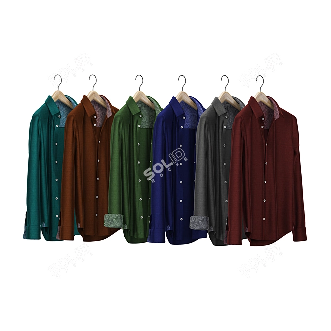 Vibrant Hanger Shirts: High-Quality & Stylish 3D model image 2