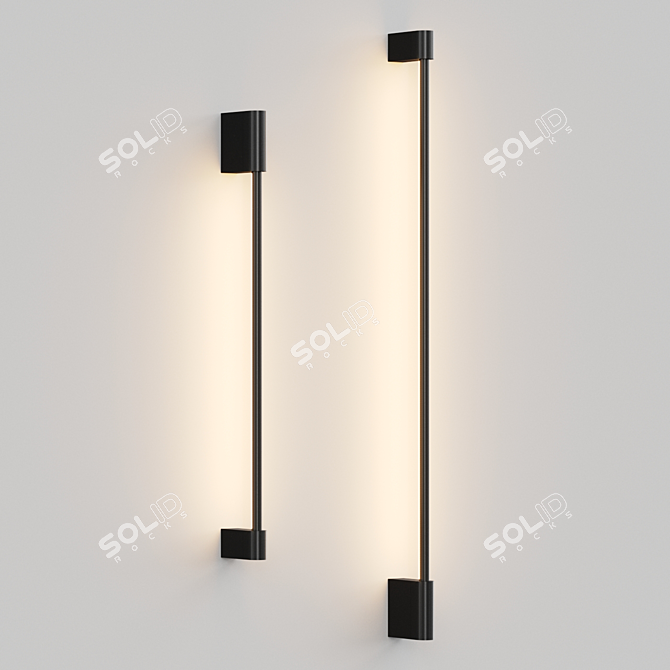 Sleek Metal LED Wall Lamp 3D model image 1