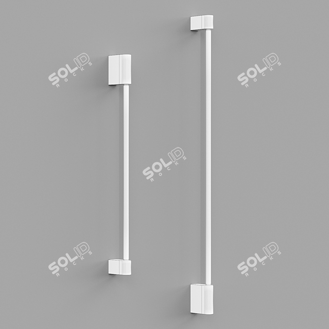 Sleek Metal LED Wall Lamp 3D model image 3