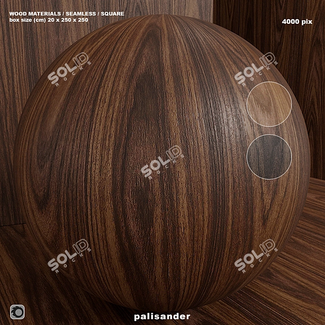 Seamless Rosewood Wood Set 3D model image 1