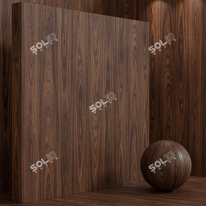 Seamless Rosewood Wood Set 3D model image 4