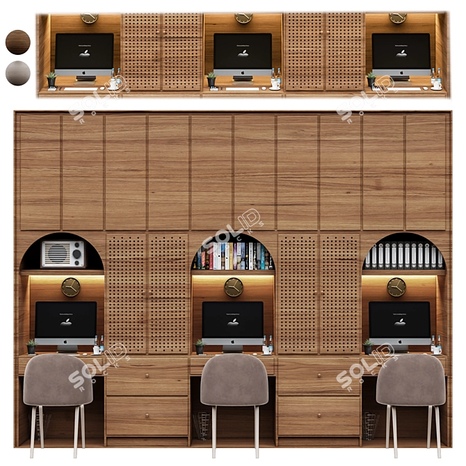 Modern Office Furniture Set 3D model image 2