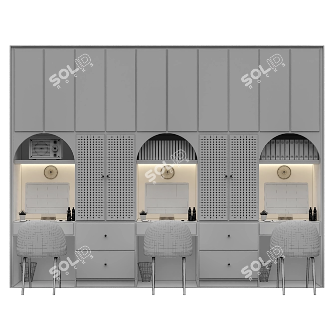 Modern Office Furniture Set 3D model image 6