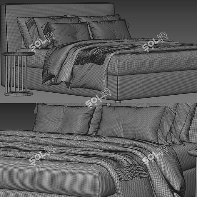 Modern Flou MyPlace Bed 3D model image 4