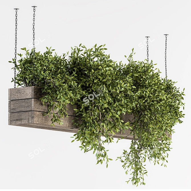 Green Oasis: 228 Hanging Plants Kit 3D model image 1