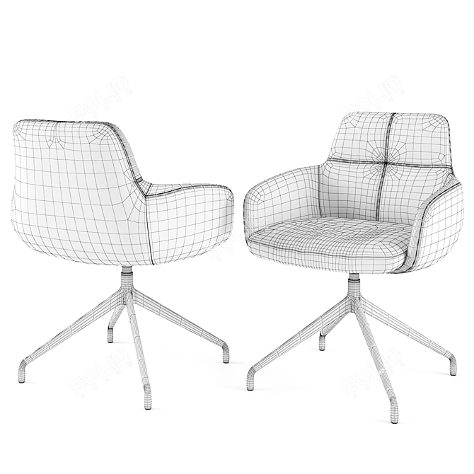 Nicolas OLIVA Upholstered Chair & Stool 3D model image 4