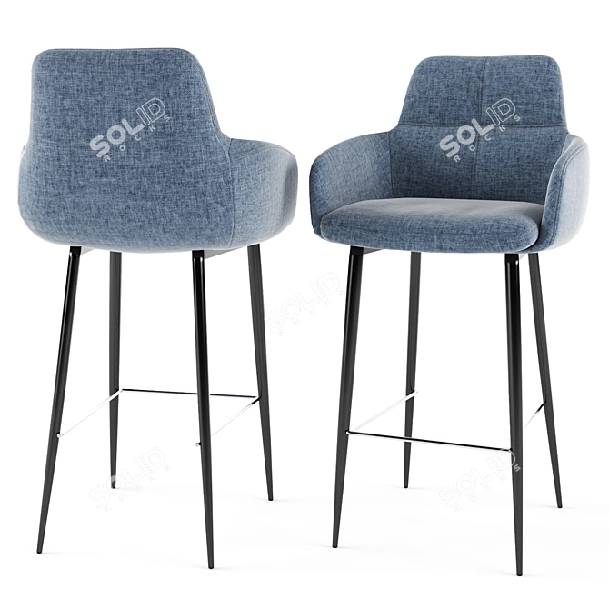 Nicolas OLIVA Upholstered Chair & Stool 3D model image 7