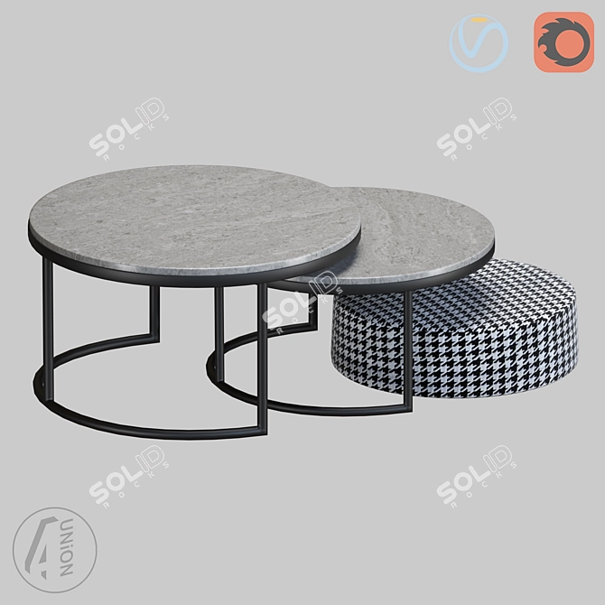 Modern Round Coffee Table - Multiple Sizes 3D model image 1