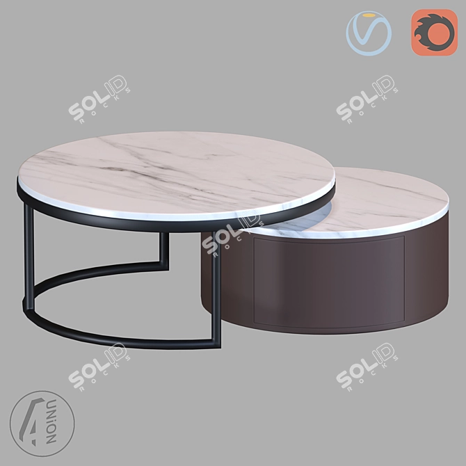 Modern Round Coffee Table - Multiple Sizes 3D model image 3