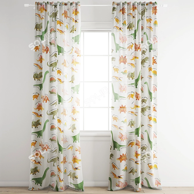 Kids Room H&M Curtain: High-Quality 3D Model 3D model image 1