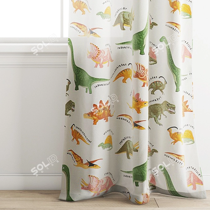 Kids Room H&M Curtain: High-Quality 3D Model 3D model image 3