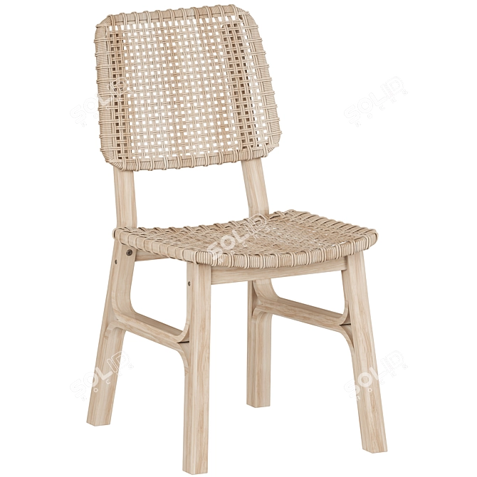 Elegant VOKSLёV Dining Chair 3D model image 1