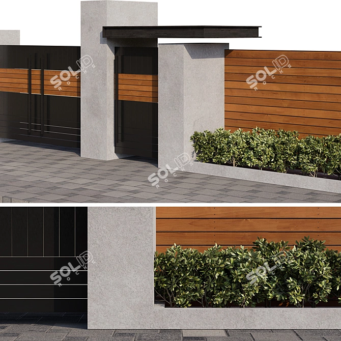 Realistic Gate Model for 3D Rendering 3D model image 3