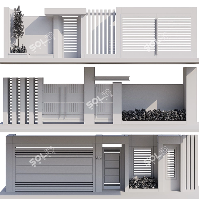 Realistic Gate Model for 3D Rendering 3D model image 6