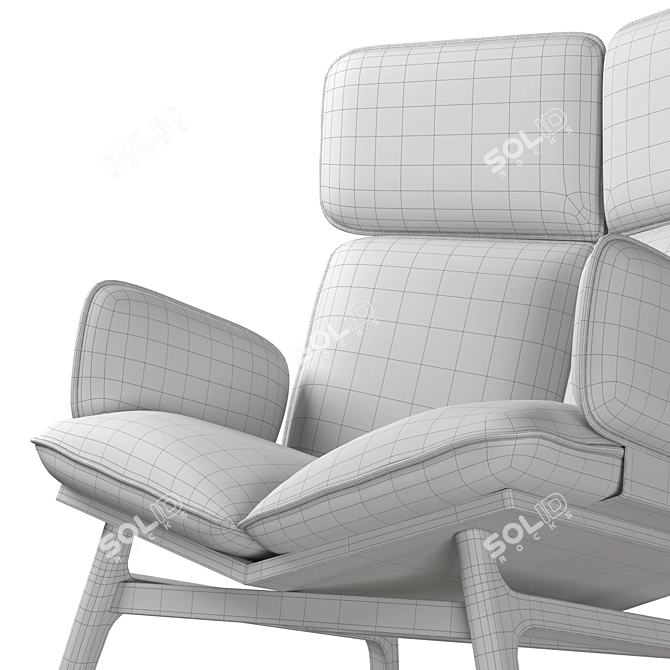 Elegant Oak Armchair: Collinet Poznan 3D model image 7