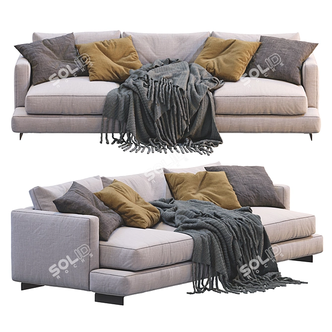 Flexform Long Island Sofa 3D model image 2