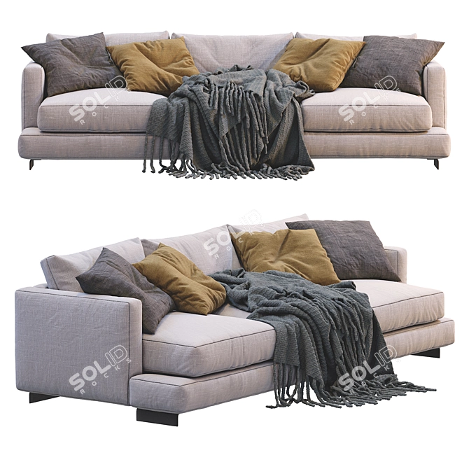 Flexform Long Island Sofa 3D model image 6