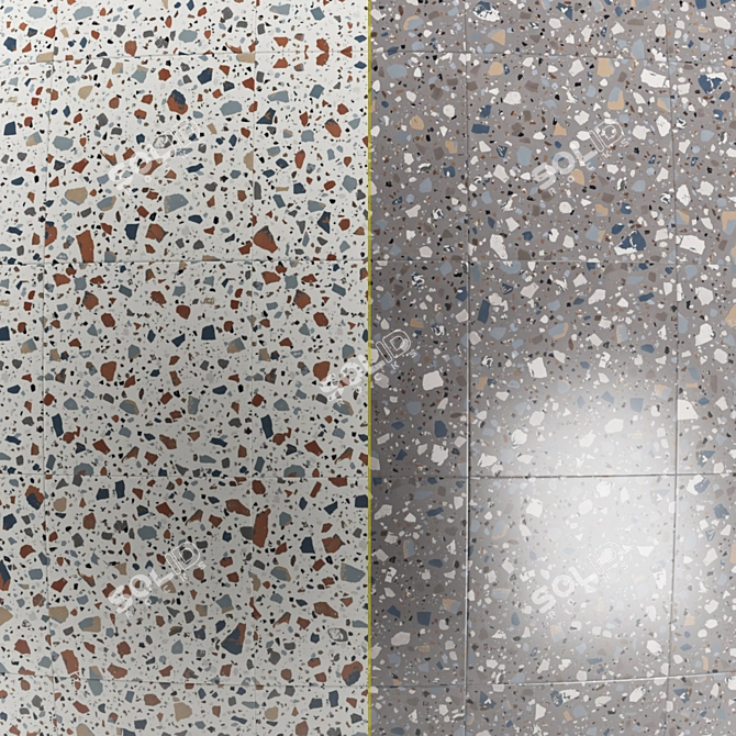 Terrazzo Stone Tile Collection 3D model image 3