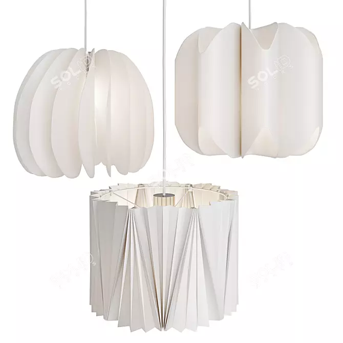 Modern Pleated Pendant Lamp - 33cm Diameter
Stylish White Pendant Lamp - 47cm Diameter
Contemporary White Ceiling 3D model image 1