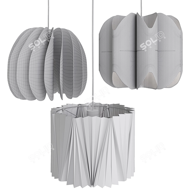 Modern Pleated Pendant Lamp - 33cm Diameter
Stylish White Pendant Lamp - 47cm Diameter
Contemporary White Ceiling 3D model image 2