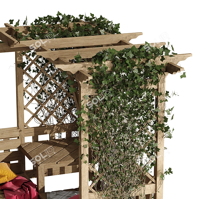 Elegant Outdoor Pergola Design 3D model image 4