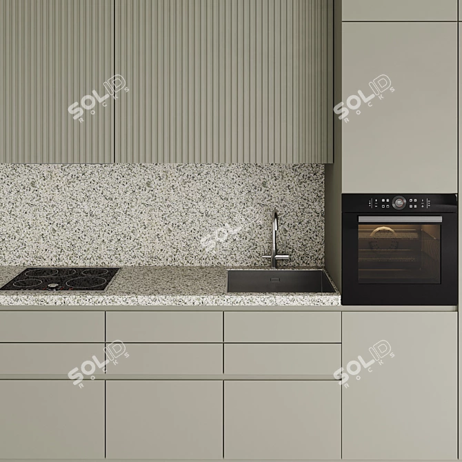 Sleek Modern Kitchen Design 3D model image 3