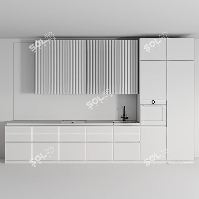 Sleek Modern Kitchen Design 3D model image 4