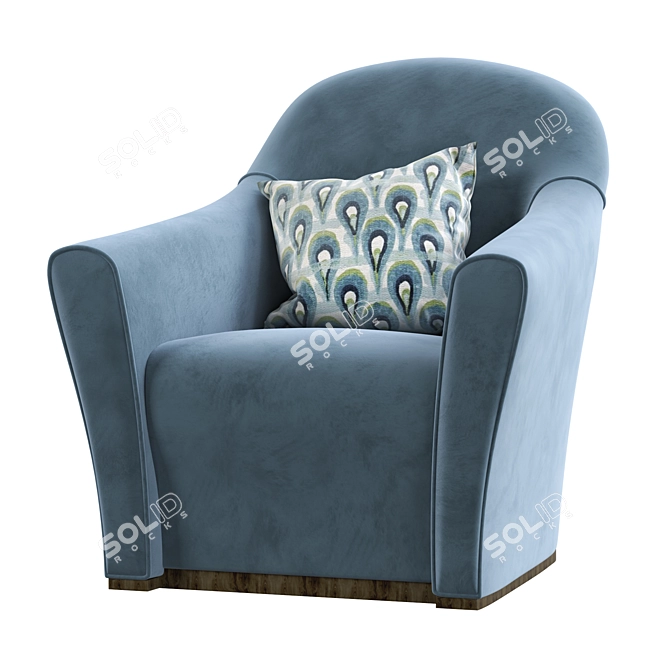 Stylish NINA Armchair: Timeless Elegance. 3D model image 5