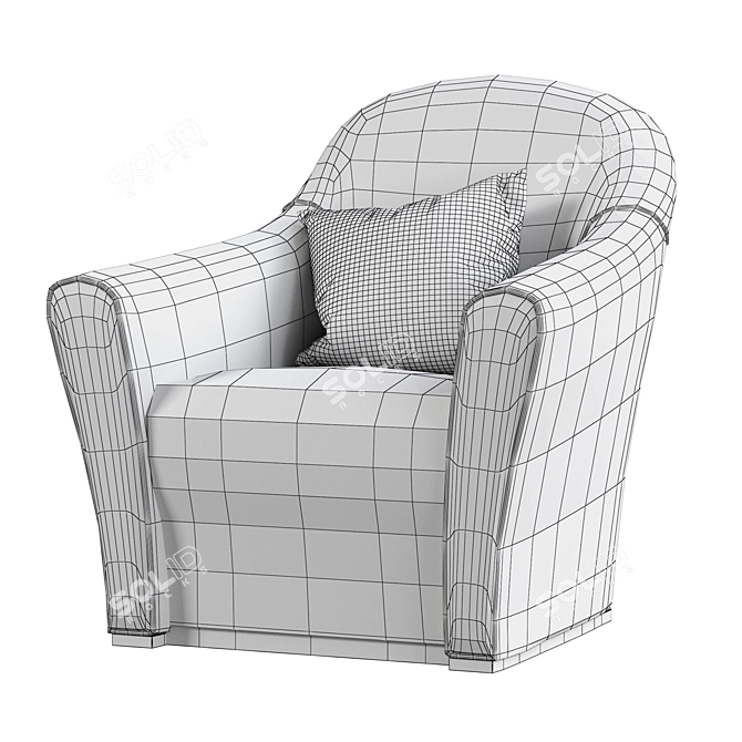 Stylish NINA Armchair: Timeless Elegance. 3D model image 7