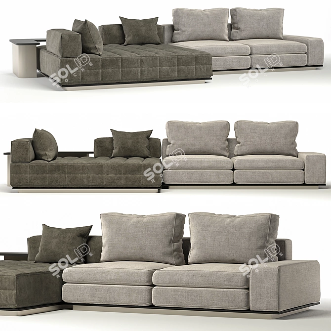 Minotti Lawrence Seating System Vol.01: Flexible 3-Piece High Quality Sofa 3D model image 1
