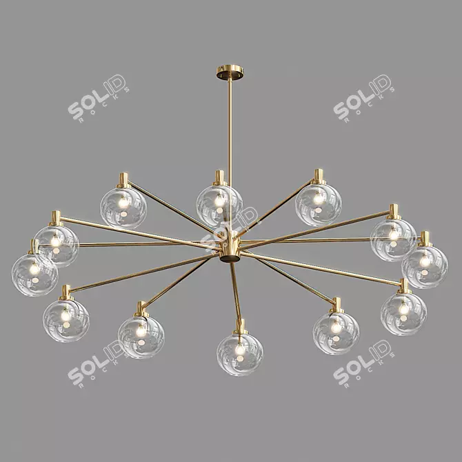 Elegant Selva Chandelier: Handcrafted Artistry 3D model image 1