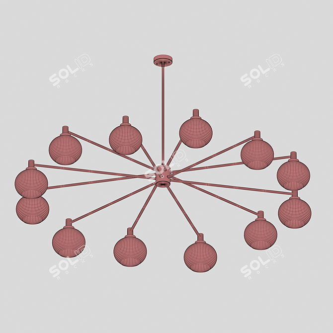 Elegant Selva Chandelier: Handcrafted Artistry 3D model image 2