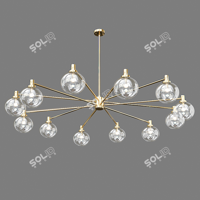 Elegant Selva Chandelier: Handcrafted Artistry 3D model image 3