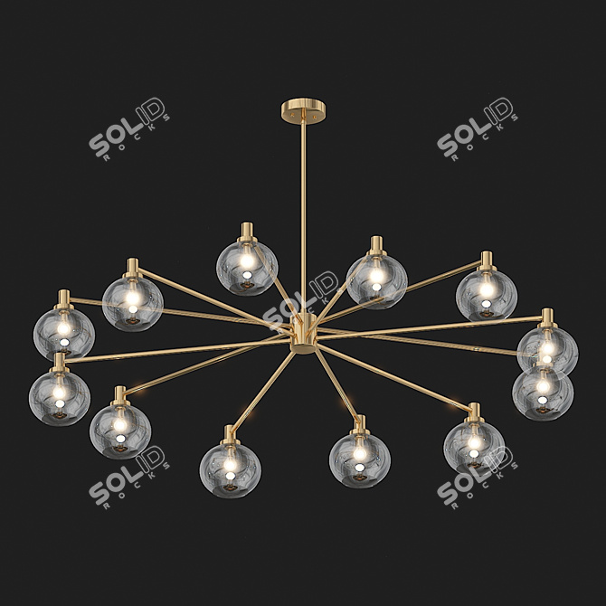 Elegant Selva Chandelier: Handcrafted Artistry 3D model image 4