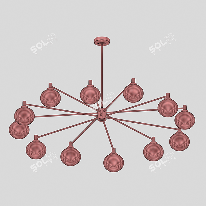 Elegant Selva Chandelier: Handcrafted Artistry 3D model image 5