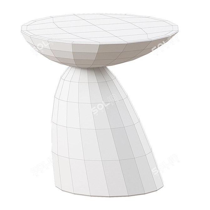 Sleek Black Oval End Table 3D model image 3
