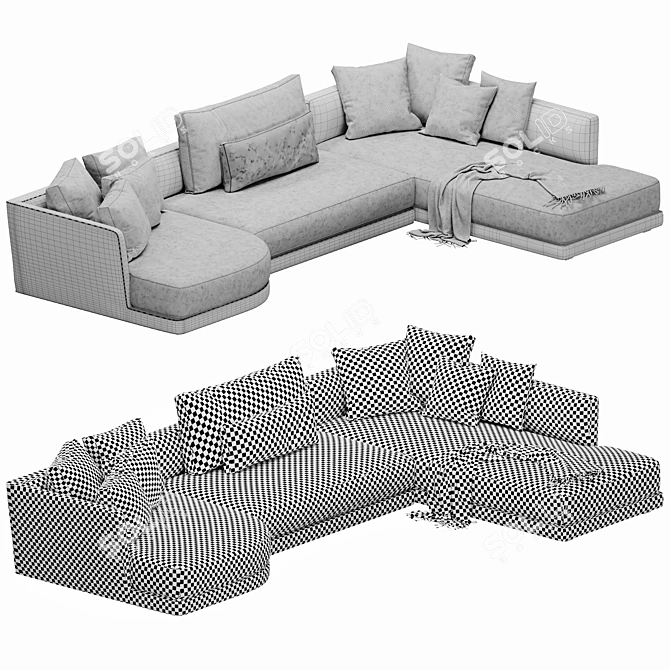 Lyndon Sectional: Modern and Versatile Sofa 3D model image 5