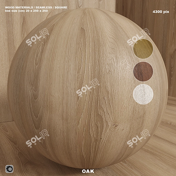 Title: Seamless Oak Wood Set for Box Scene 3D model image 1