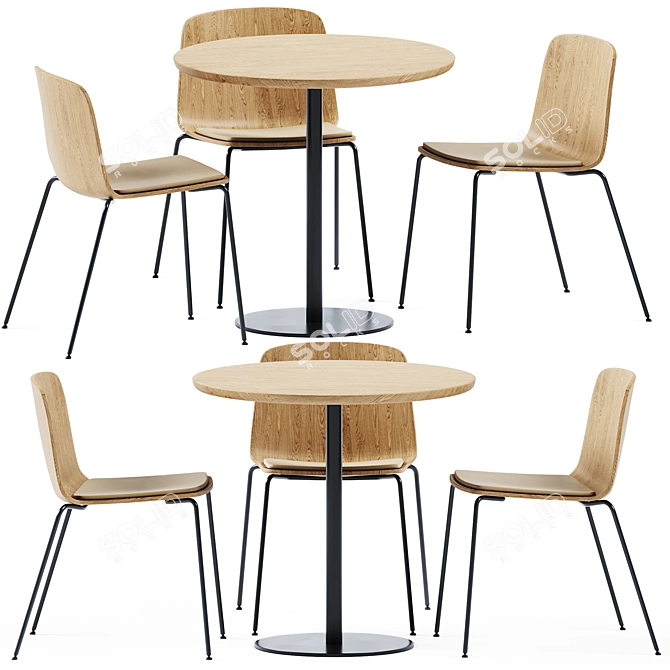 Elegant Sarek Table & Rama Chair 3D model image 1