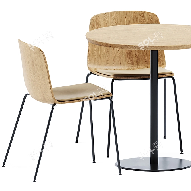 Elegant Sarek Table & Rama Chair 3D model image 3