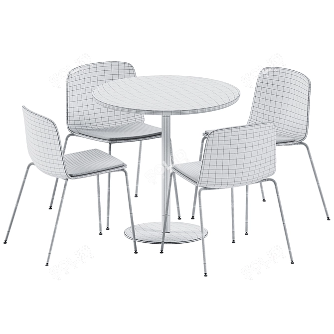 Elegant Sarek Table & Rama Chair 3D model image 6