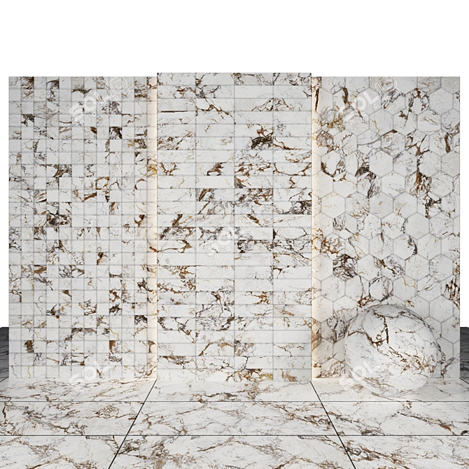 Tortona White Marble: Versatile High-Quality Tiles 3D model image 3