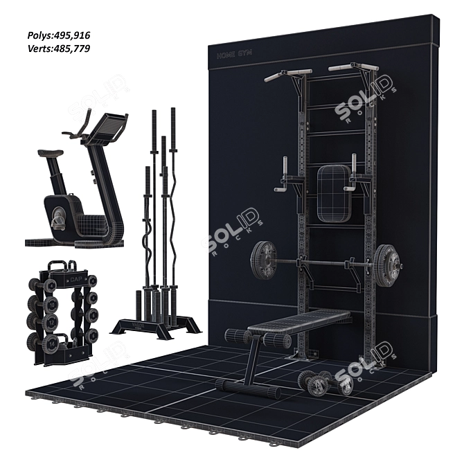 Ultimate GYM Room for Bodybuilding 3D model image 2