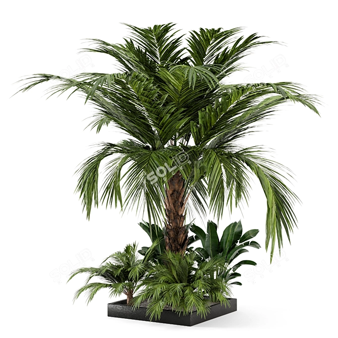 Exquisite Outdoor Plant Set 3D model image 1