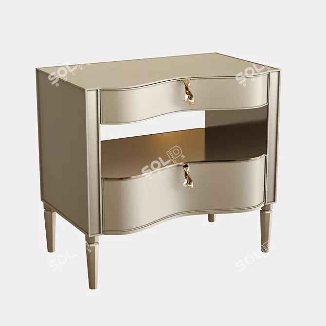 Golden Shimmer Bedside Table 3D model image 1