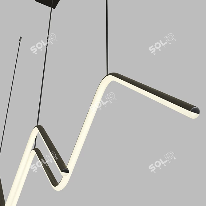 Modern Zigzag Pendant Lamp 3D model image 4