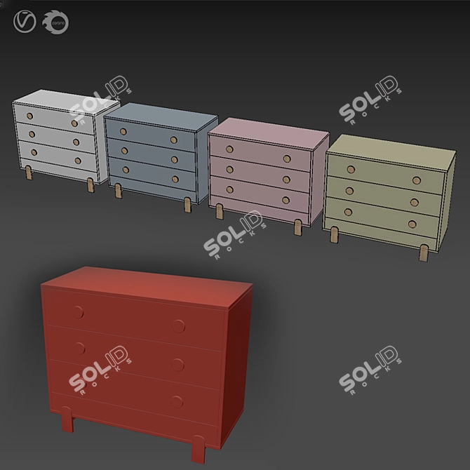 Scandinavian Style Ice-Cream Chest 3D model image 6